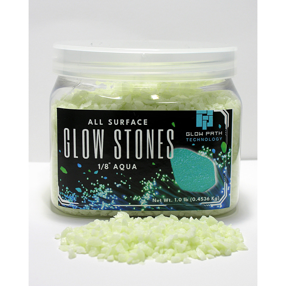 Glow Stones - Aqua 1/8 inch 1 lb