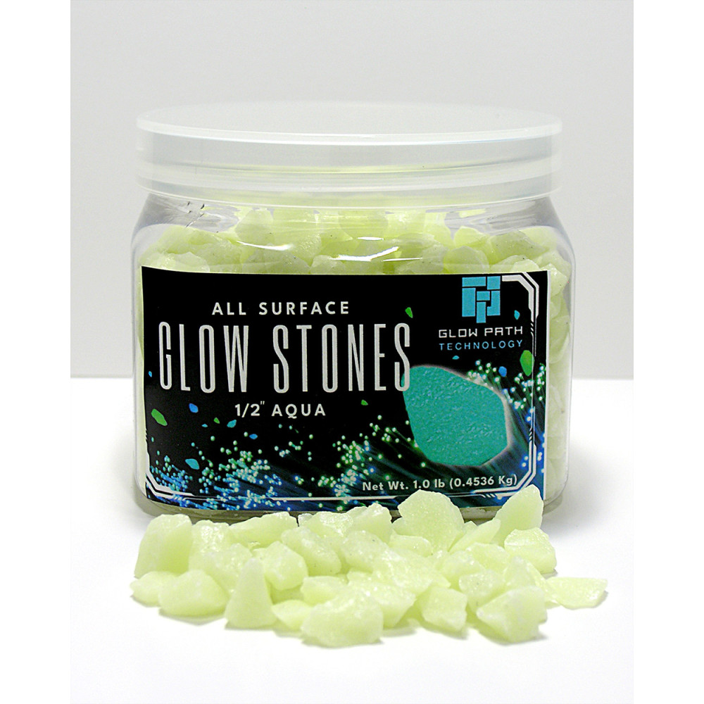 Glow Stones - Aqua 1/2 inch 1 lb