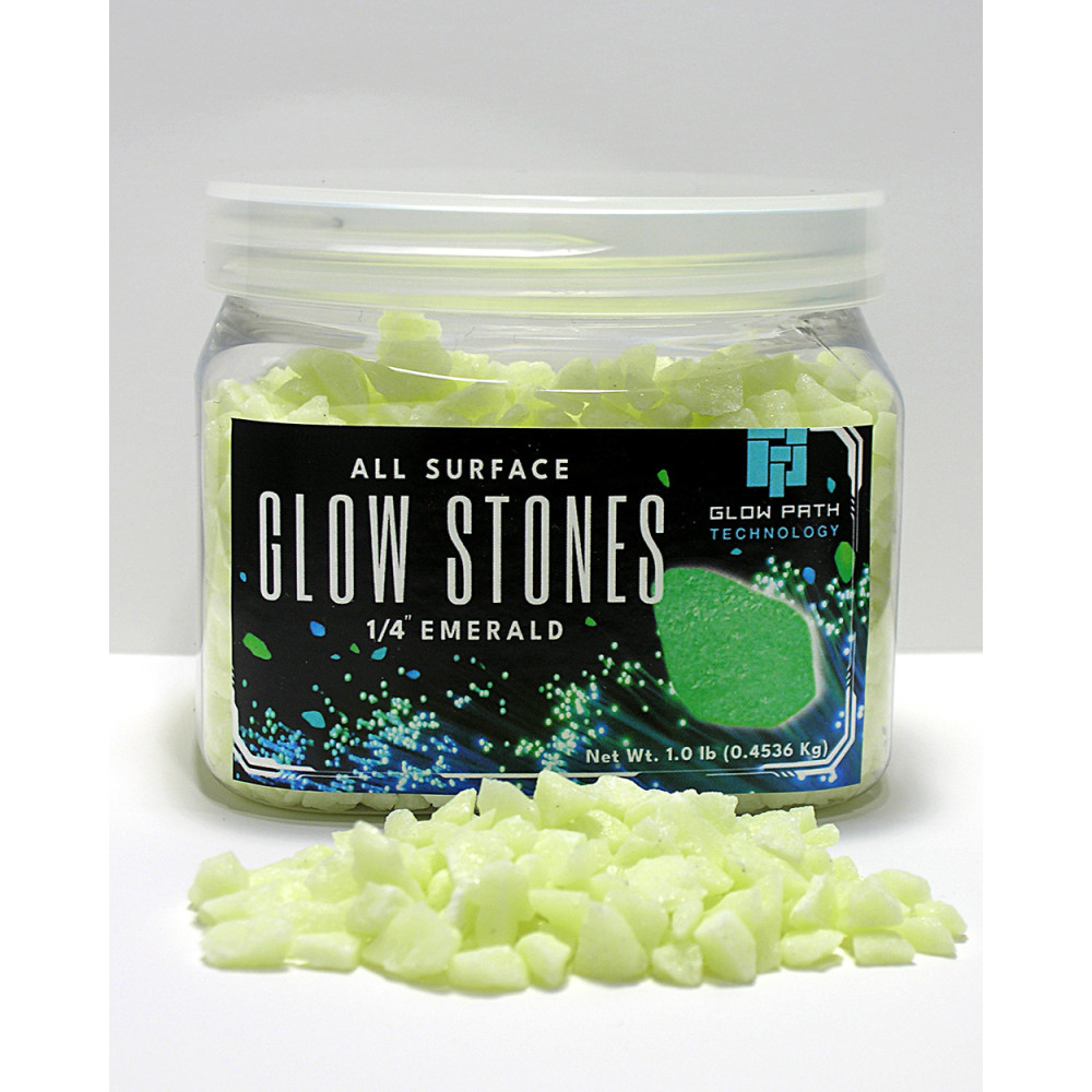 Glow Stones - Emerald Green 1/4 inch 1 lb