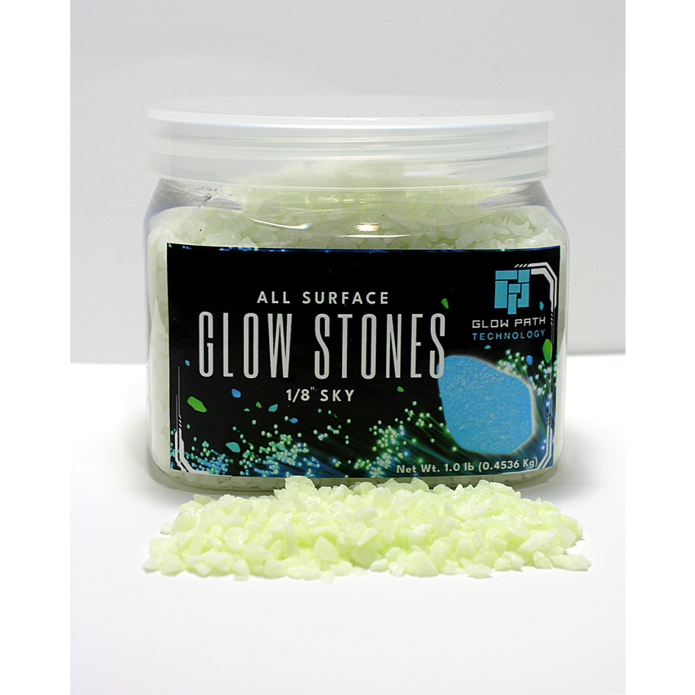 Glow Stones - Sky Blue 1/8 inch 1 lb