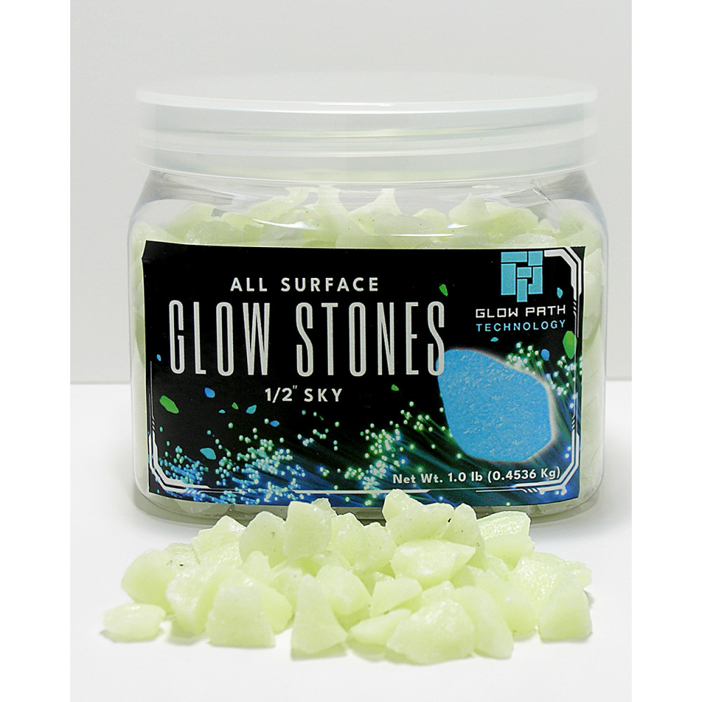 Glow Stones - Sky Blue 1/2 inch 1 lb